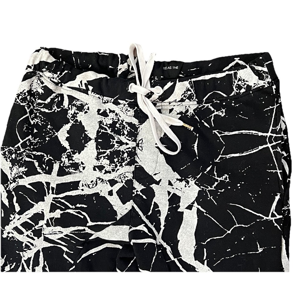 FRPLY Black Gray L Graphic All Over Print pants joggers Streetwear Skater Y2K - Picture 4 of 10